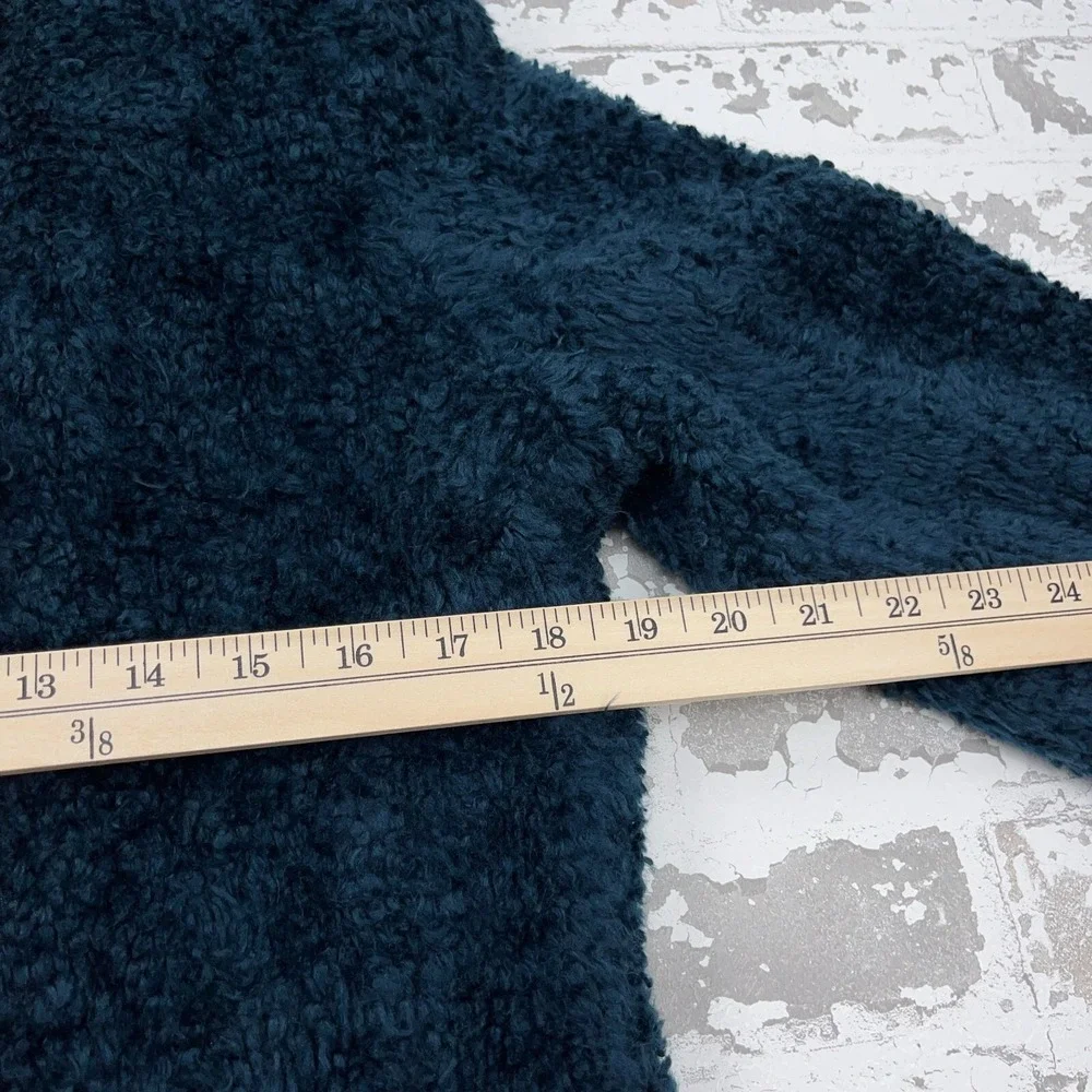 Pendleton‎ Jacket Women Small Blue Green Deep Pile Sherpa Fleece Sport Coat
